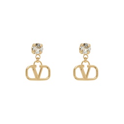 Gold VLogo Signature Earrings 241807F022017