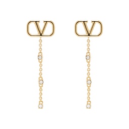 Gold VLogo Signature Earrings 241807F022019