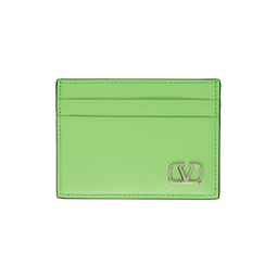 Green VLogo Signature Card Holder 241807M163021