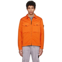 Orange Garment Dyed Jacket 241828M180043