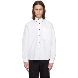 White Spread Collar Shirt 241828M192011