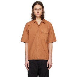 Orange Spread Collar Shirt 241828M192016
