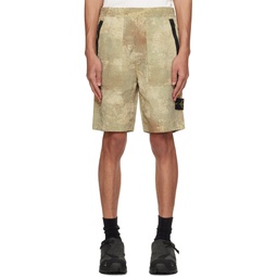 Green Camouflage Shorts 241828M193003