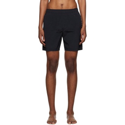 Black Crinkled Swim Shorts 241828M193080