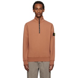 Brown Half Zip Sweater 241828M202028