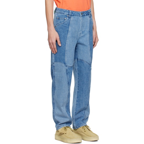  Blue Blocked Jeans 241841M186000