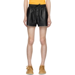Black Amil Vegan Leather Shorts 241845M193005