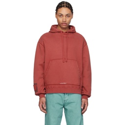 Red Garment Dyed Hoodie 241908M202000