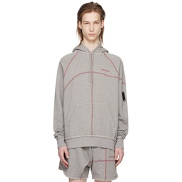 Gray Intersect Hoodie 241908M202007
