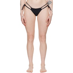 SSENSE Exclusive Black Monogram Bikini Bottom 241937F105005
