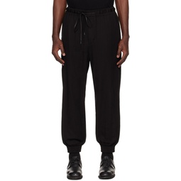 Black Elastic Cuffed Trousers 241949M191001