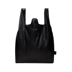 Black Faux Leather Tote 241992M172000