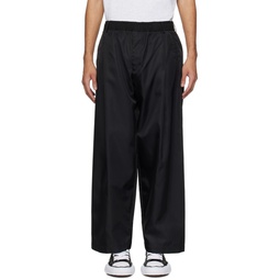 Black Tucked Easy Trousers 241992M191003