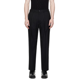Black Wide Tapered Trousers 241992M191004