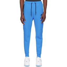 Blue Printed Sweatpants 242011M190007