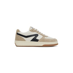 Taupe   Off White Retro Court Sneakers 242055F128009