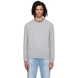 Gray V Stitch Sweatshirt 242128M204001