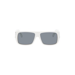 White Text Logo Rectangular Sunglasses 242190F005000