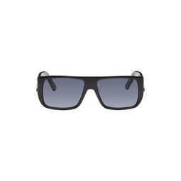 Black Text Logo Rectangular Sunglasses 242190F005001