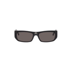 Black Shield Rectangle Sunglasses 242342M134006