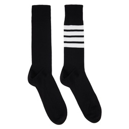 Black 4 Bar Stripe Socks 242381M220002