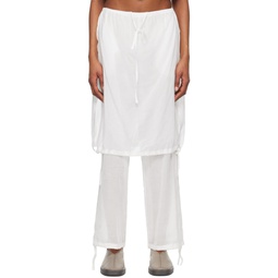 White Banding Trousers 242436F087000