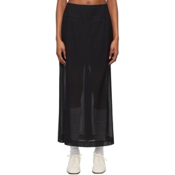 Black Sheer Maxi Skirt 242436F093000