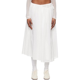 White Shirring Maxi Skirt 242436F093001