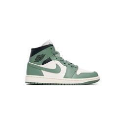 Green   White Air Jordan 1 Mid Sneakers 242445F127007