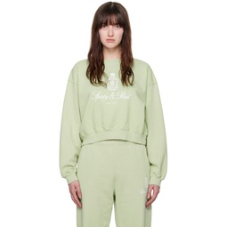 Green Vendome Cropped Sweatshirt 242446F098001