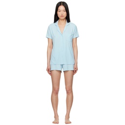 Blue Soft Lounge Short Pyjama Set 242545F079003