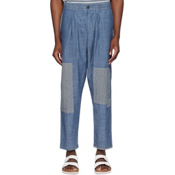 Blue Patched Trousers 242674M191012