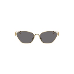 Gold Anagram Hexagonal Sunglasses 242677M134019