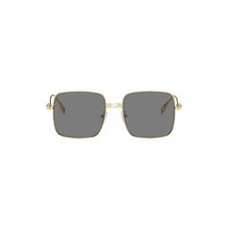 Gold Baguette Sunglasses 242693F005007