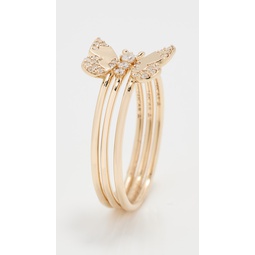14k Enchanted Small Diamond Butterfly Ring Set