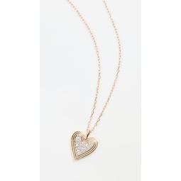 14k Make Your Move Pave Heart Necklace