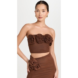 Este Tube Top with Rosettes