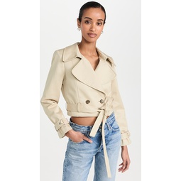 Hayley Cropped Trench Coat with Belt