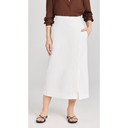 Button Front Skirt In Twill