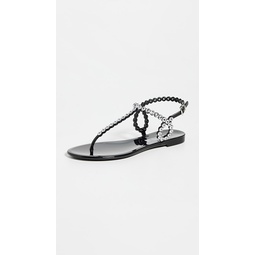 Almost Bare Crystal Jelly Sandal Flats