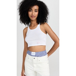 Womens Cropped Classic Racer Tank