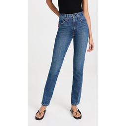 Hi-Rise Tapered Denim Jeans