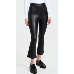 Faux Leather Cropped Flare Pants