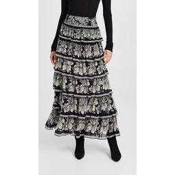 Pasley Bloom Black Tiered Skirt