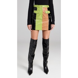 Nancy Multicolour Faux-Leather Miniskirt