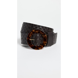 Louise Belt In Woven Brown Leather