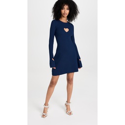 Rib Knitted Dress With Heart Details
