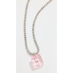 Resin and Strass Dice Charm Necklace
