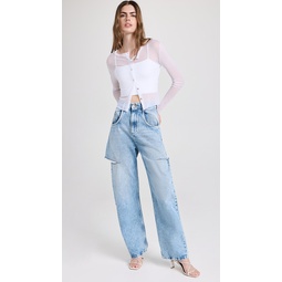 Denim Jeans with Slash Details