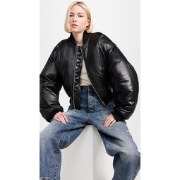 Puffy Leather Bomber